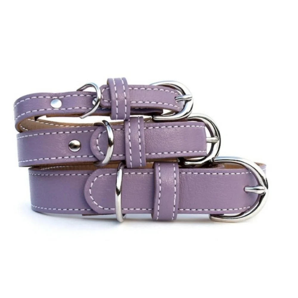 NEW Luxe Mutt Handmade Leather Grapeseed Butterscotch Dog Collar Large 12